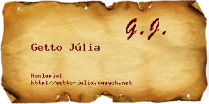 Getto Júlia névjegykártya